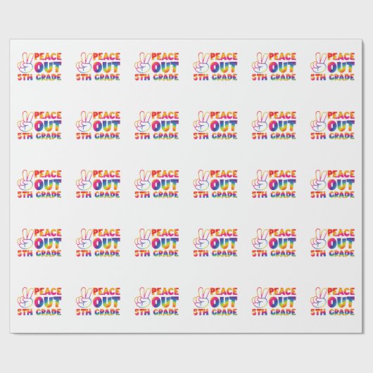 さようなら5年生 タイダイ 最後の日 5年生 ラッピングペーパー (フラット)