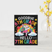 さようなら6年生こんにちは7年生の卒業 カード (黄色い花)