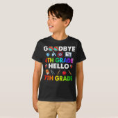 さようなら6年生こんにちは7年生 – おもしろい先生 Tシャツ (正面フル)