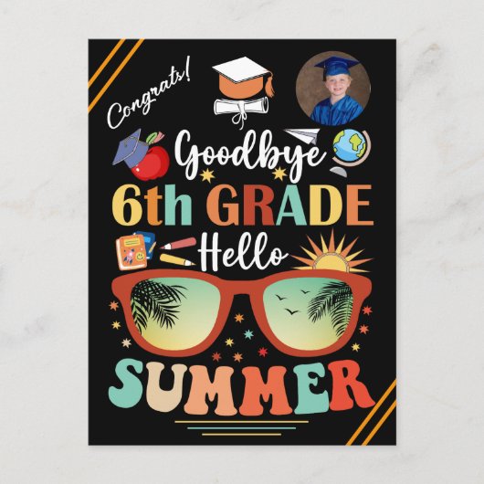 さようなら6年生ハローサマースクールカスタム 案内ポストカード (正面)