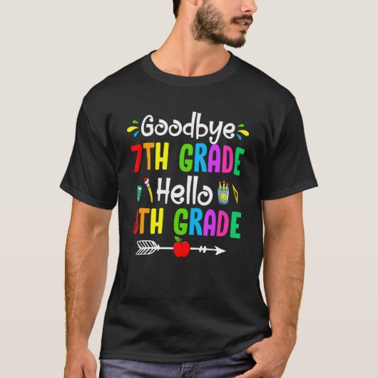 さようなら7年生こんにちは8年生新学期 Tシャツ (正面)