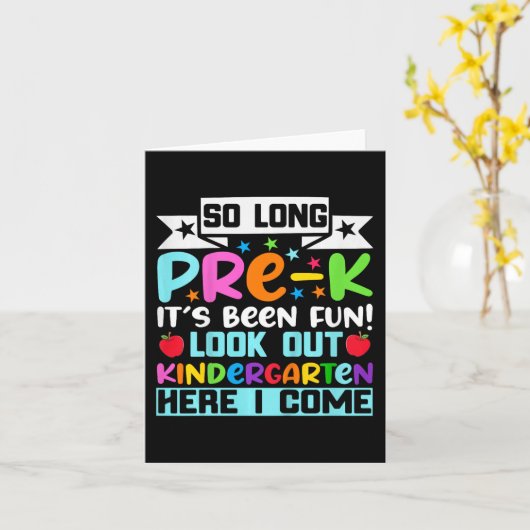 さようなら、プレキンダーガーデン！卒園おめでとう、最後の日 カード (黄色い花)