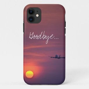 さようなら、夕焼け飛行機の旅行者ヒップステ iPhone 11 ケース