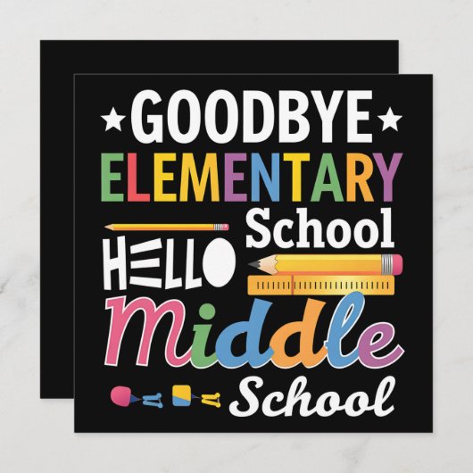 さようなら 小学校 こんにちは 中学校 招待状 (正面/裏面)