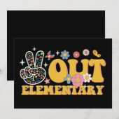 さようなら 小学校 クールな学年度最終日 招待状 (正面/裏面)