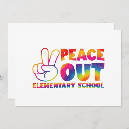 さようなら 小学校 タイダイ 最後の日 招待状 (正面/裏面)