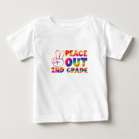 さようなら 小学2年生 タイダイ 卒業おめでとう ベビーTシャツ (正面)