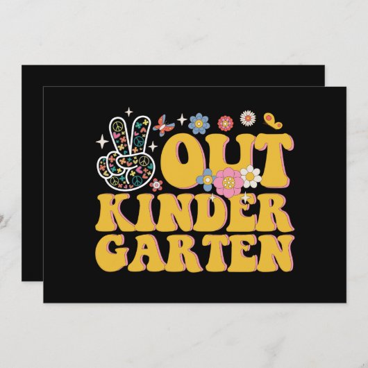 さようなら 幼稚園 クールな 最後の日 招待状 (正面/裏面)