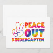 さようなら 幼稚園 タイダイ 最後の登校日 招待状 (正面/裏面)