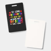 さようなら 幼稚園 小学校1年生の先生 バッジ (正面＆裏面)