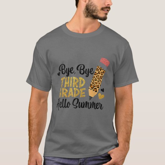 さようなら、3年生 こんにちは 夏 じゃあね 3年生 Tシャツ (正面)
