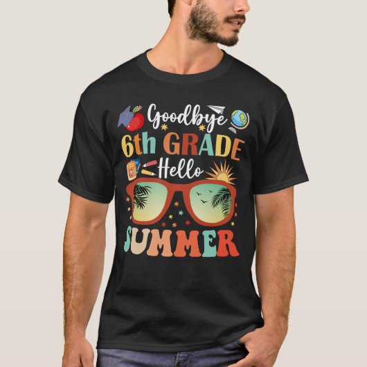 さよならおもしろい6年生Hello夏の卒業 Tシャツ (正面)