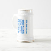 さよならおもしろい9へ5ハローハッピーアワー退職 ビールジョッキ (正面左)