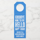 さよならおもしろい9へ5ハローハッピーアワー退職 ボトルネックタグ (正面)