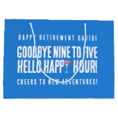 さよならおもしろい9へ5ハローハッピーアワー退職 ラージペーパーバッグ (裏面)