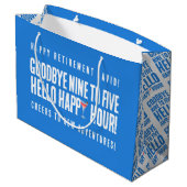 さよならおもしろい9へ5ハローハッピーアワー退職 ラージペーパーバッグ (裏面アングル)