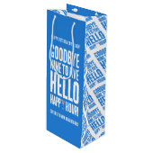 さよならおもしろい9へ5ハローハッピーアワー退職 ワインギフトバッグ (正面アングル)