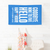 さよならおもしろい9へ5ハローハッピーアワー退職 横断幕 (インサイチュ)