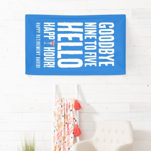 さよならおもしろい9へ5ハローハッピーアワー退職 横断幕 (インサイチュ)