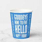 さよならおもしろい9へ5ハローハッピーアワー退職 紙コップ (裏面)