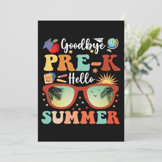 さよならおもしろいPre-k Hello Summer Pre-k卒業式 案内状 (スタンド正面)