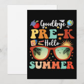 さよならおもしろいPre-k Hello Summer Pre-k卒業式 案内状 (正面/裏面)
