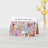 さよならをなびく人々の風刺画 カード (黄色い花)