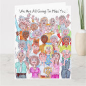 さよならを振る漫画の人々のグループ カード (正面)