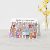 さよならカードを振る人の風刺画 カード (黄色い花)