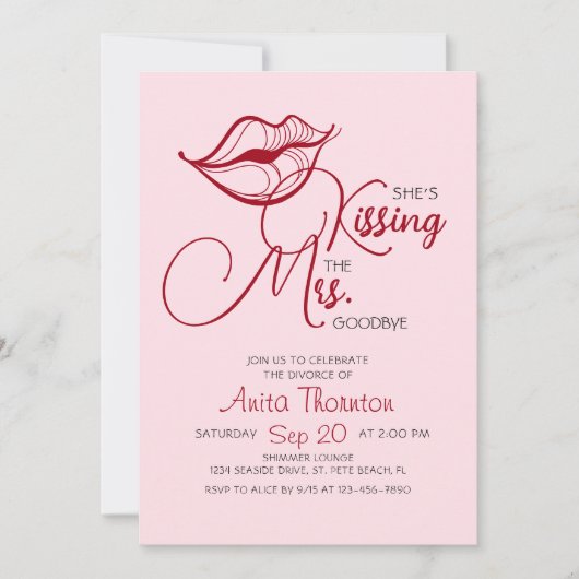 さよならキスをする離婚パーティー 招待状 (正面)