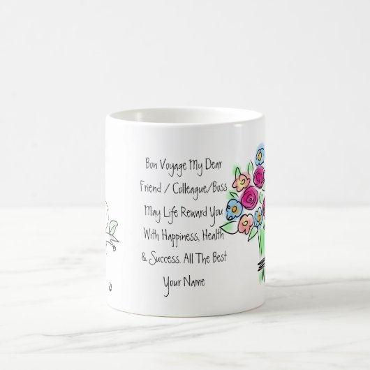 さよならギフトパーソナライズされた花女性 コーヒーマグカップ (中央)