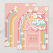 さよならシングルディジット ボヘミアンレインボー 10歳の誕生日 招待状 (正面/裏面)