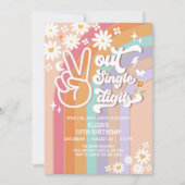 さよならシングルディジット 10歳のグルービーな誕生日招待状 招待状 (正面)