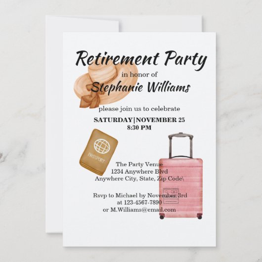 さよならストレス こんにちは年金 リタイアメント トラベル 招待状 (裏面)