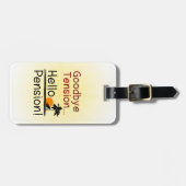 さよならテンション、ハローペンションおもしろいリタイア ラゲッジタグ (正面横)