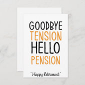 さよならテンションhelloペンションおもしろいギフトカード サンキューカード (正面/裏面)