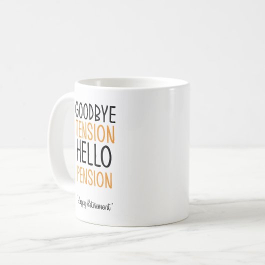 さよならテンションhelloペンションおもしろいギフトマグ コーヒーマグカップ (正面左)