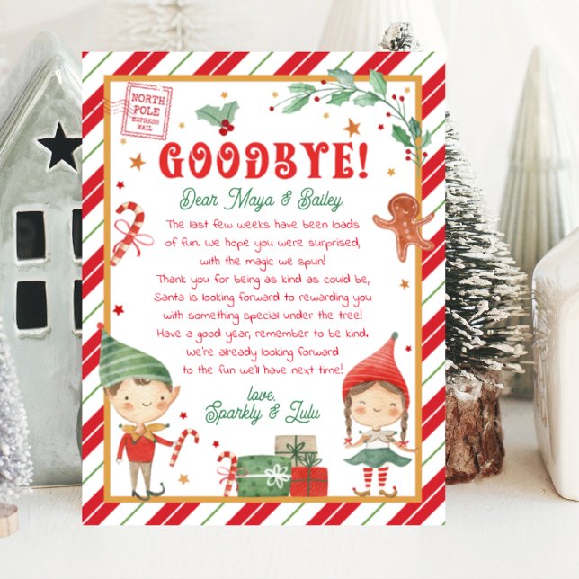 さよならパーソナライズされた小妖精や小人レター (Goodbye elf letter to celebrate your time with your Christmas elf. Say goodbye to your Christmas Elf)