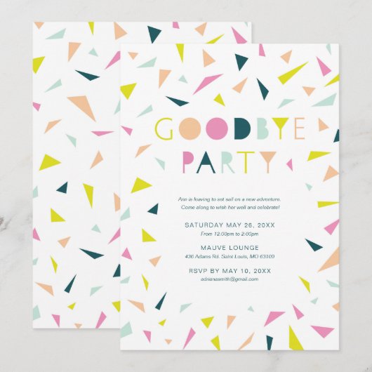 さよならパーティの招待状 招待状 (正面/裏面)