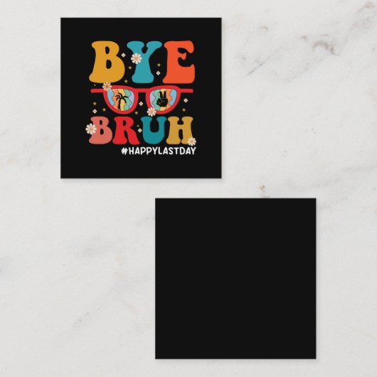 さよなら仲間教師、学校最後の日おめでとう!夏が始まる スクエア名刺 (正面/裏面)