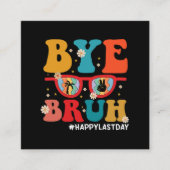 さよなら仲間教師、学校最後の日おめでとう!夏が始まる スクエア名刺 (正面)