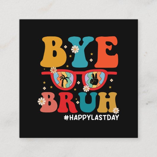 さよなら仲間教師、学校最後の日おめでとう!夏が始まる スクエア名刺 (正面)