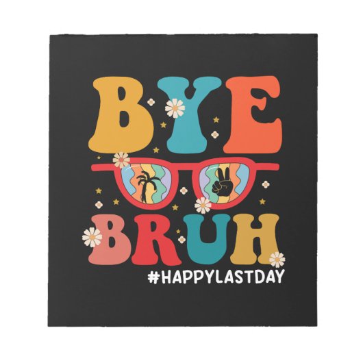 さよなら仲間教師、学校最後の日おめでとう！夏が始まる ノートパッド (正面)