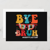 さよなら仲間教師、学校最後の日、お夏休み！ 招待状 (正面/裏面)