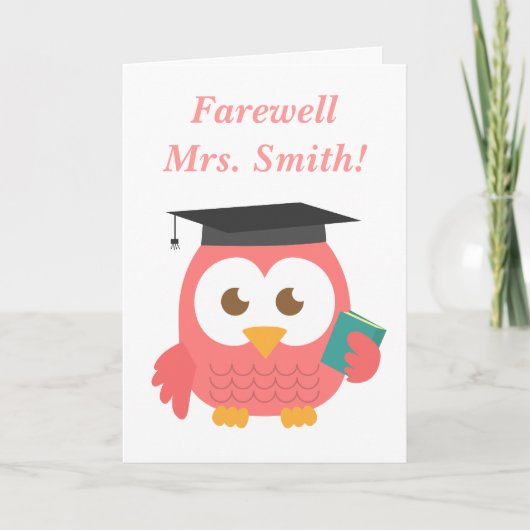 さよなら先生カワイイ先生フクロウ カード (正面)
