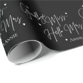 さよなら恋しく思ハローミセス白黒ブライダルシャワー ラッピングペーパー (ロールコーナー)