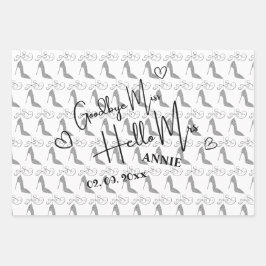 さよなら恋しく思Hello Mrs.ブライダルシャワーホワイト ラッピングペーパーシート