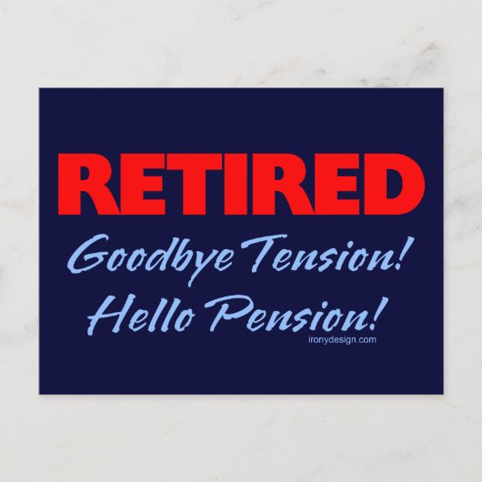 さよなら退職したのテンション（濃い青） ポストカード (正面)