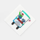 さよなら退職したを振るゴルフカートに乗るゴルファー スタンダードランチョンナプキン (角)