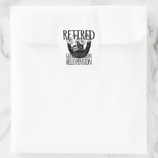 さよなら退職したテンションハローペンショングランパ スクエアシール (バッグ)